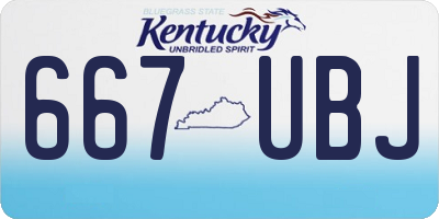 KY license plate 667UBJ