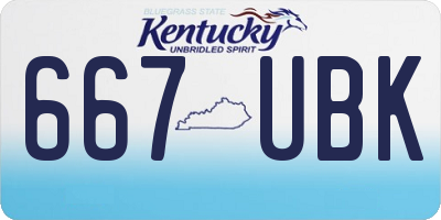 KY license plate 667UBK