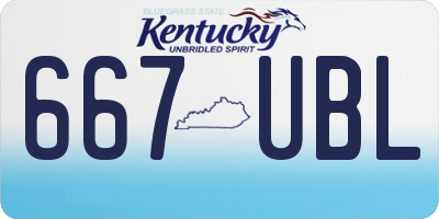 KY license plate 667UBL