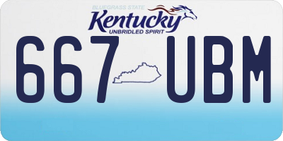 KY license plate 667UBM