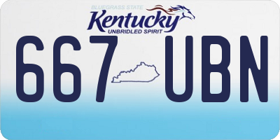 KY license plate 667UBN