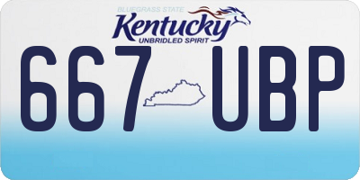 KY license plate 667UBP
