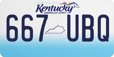 KY license plate 667UBQ