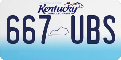 KY license plate 667UBS