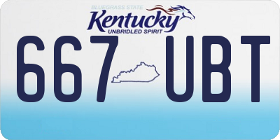 KY license plate 667UBT