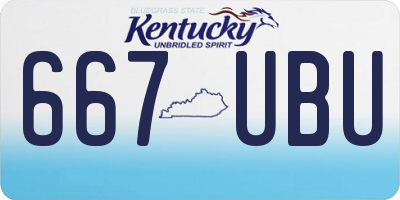 KY license plate 667UBU