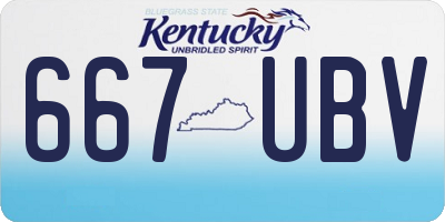 KY license plate 667UBV