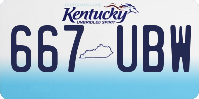 KY license plate 667UBW