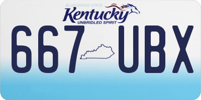KY license plate 667UBX