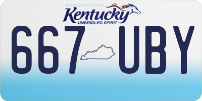 KY license plate 667UBY