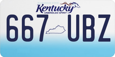 KY license plate 667UBZ