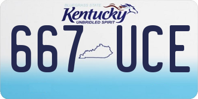 KY license plate 667UCE