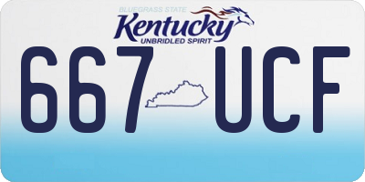 KY license plate 667UCF