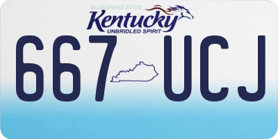 KY license plate 667UCJ