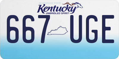 KY license plate 667UGE