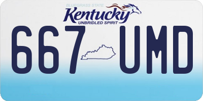 KY license plate 667UMD