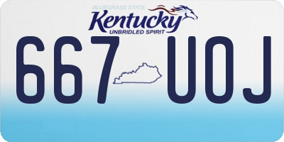 KY license plate 667UOJ
