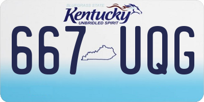 KY license plate 667UQG