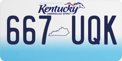 KY license plate 667UQK