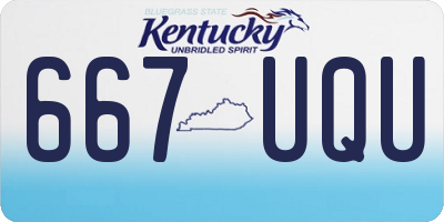 KY license plate 667UQU