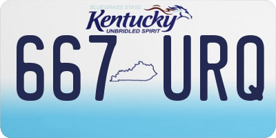 KY license plate 667URQ