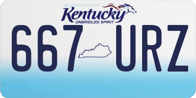 KY license plate 667URZ