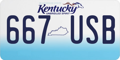 KY license plate 667USB