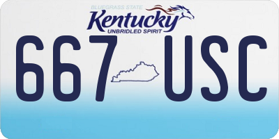 KY license plate 667USC