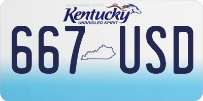 KY license plate 667USD