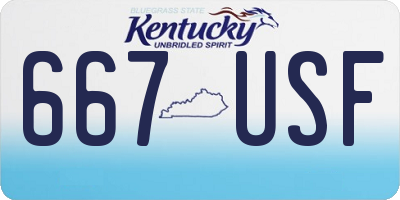 KY license plate 667USF