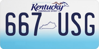 KY license plate 667USG