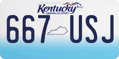 KY license plate 667USJ