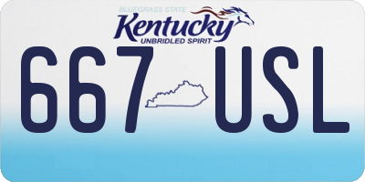 KY license plate 667USL