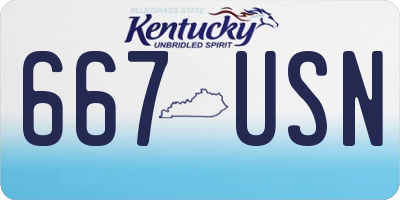 KY license plate 667USN