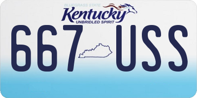 KY license plate 667USS