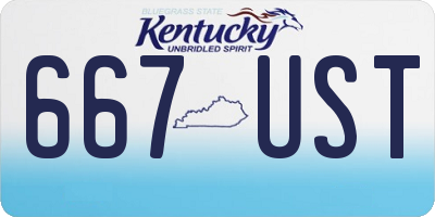 KY license plate 667UST