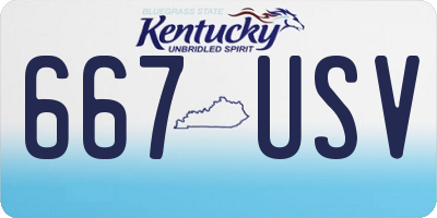 KY license plate 667USV