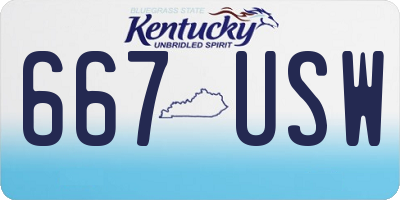 KY license plate 667USW