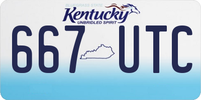 KY license plate 667UTC