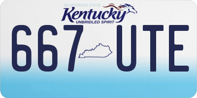 KY license plate 667UTE