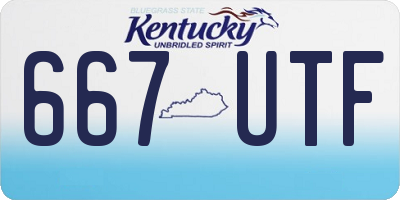 KY license plate 667UTF