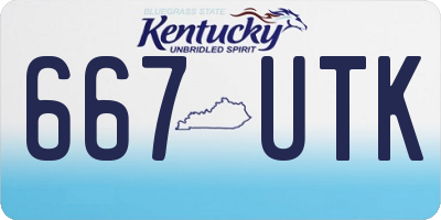 KY license plate 667UTK