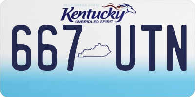 KY license plate 667UTN