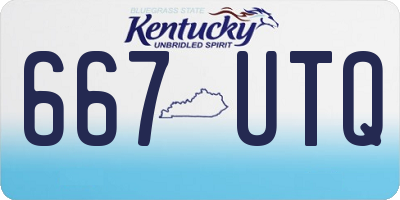 KY license plate 667UTQ