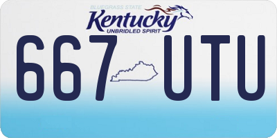 KY license plate 667UTU