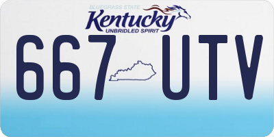 KY license plate 667UTV