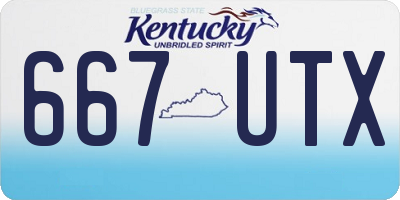 KY license plate 667UTX