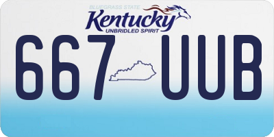KY license plate 667UUB