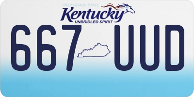 KY license plate 667UUD