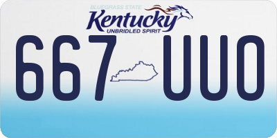 KY license plate 667UUO